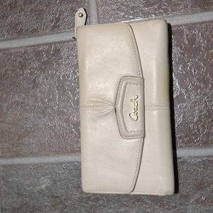 White full size coach wallet